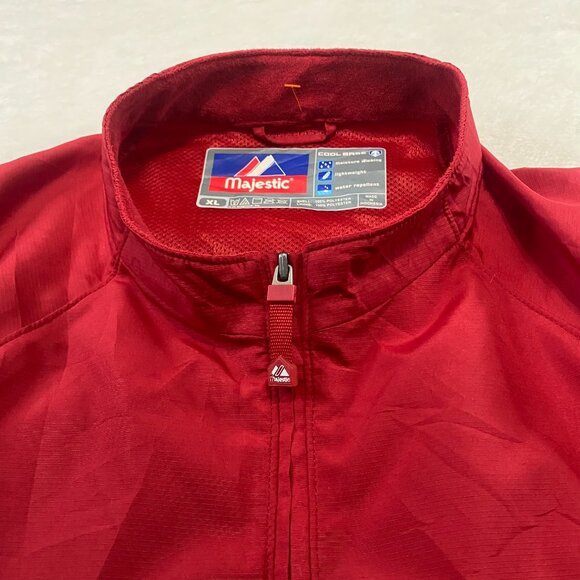 VTG Y2k Majestic Cool Base MILB Portland Sea Dogs Red Windbreaker Jacket XL - Picture 4 of 12